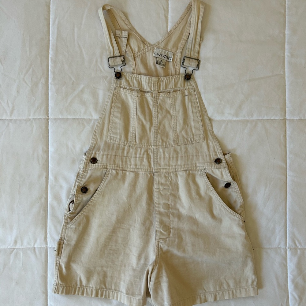 Vintage Currants Tan Khaki Overalls